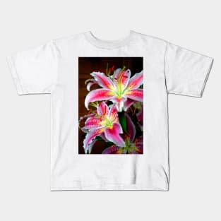 Pink Lily Lilium Herbaceous Flowering Plants Kids T-Shirt